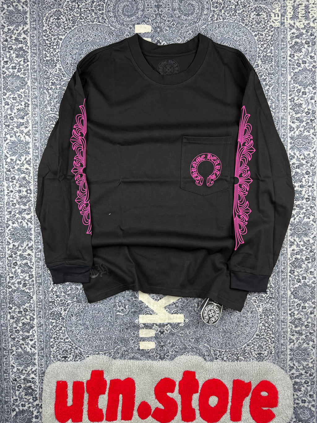 Лонгслів Chrome Hearts Pink Horseshoe Floral