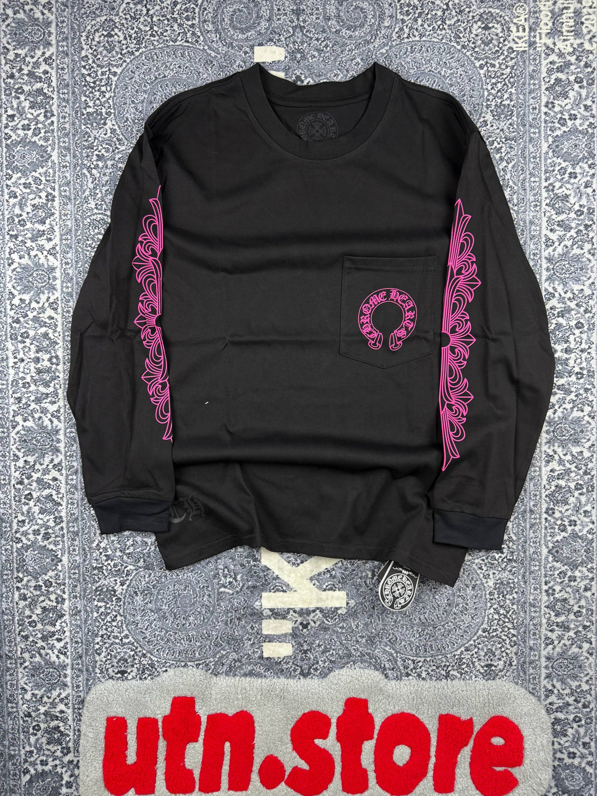 Лонгслів Chrome Hearts Pink Horseshoe Floral