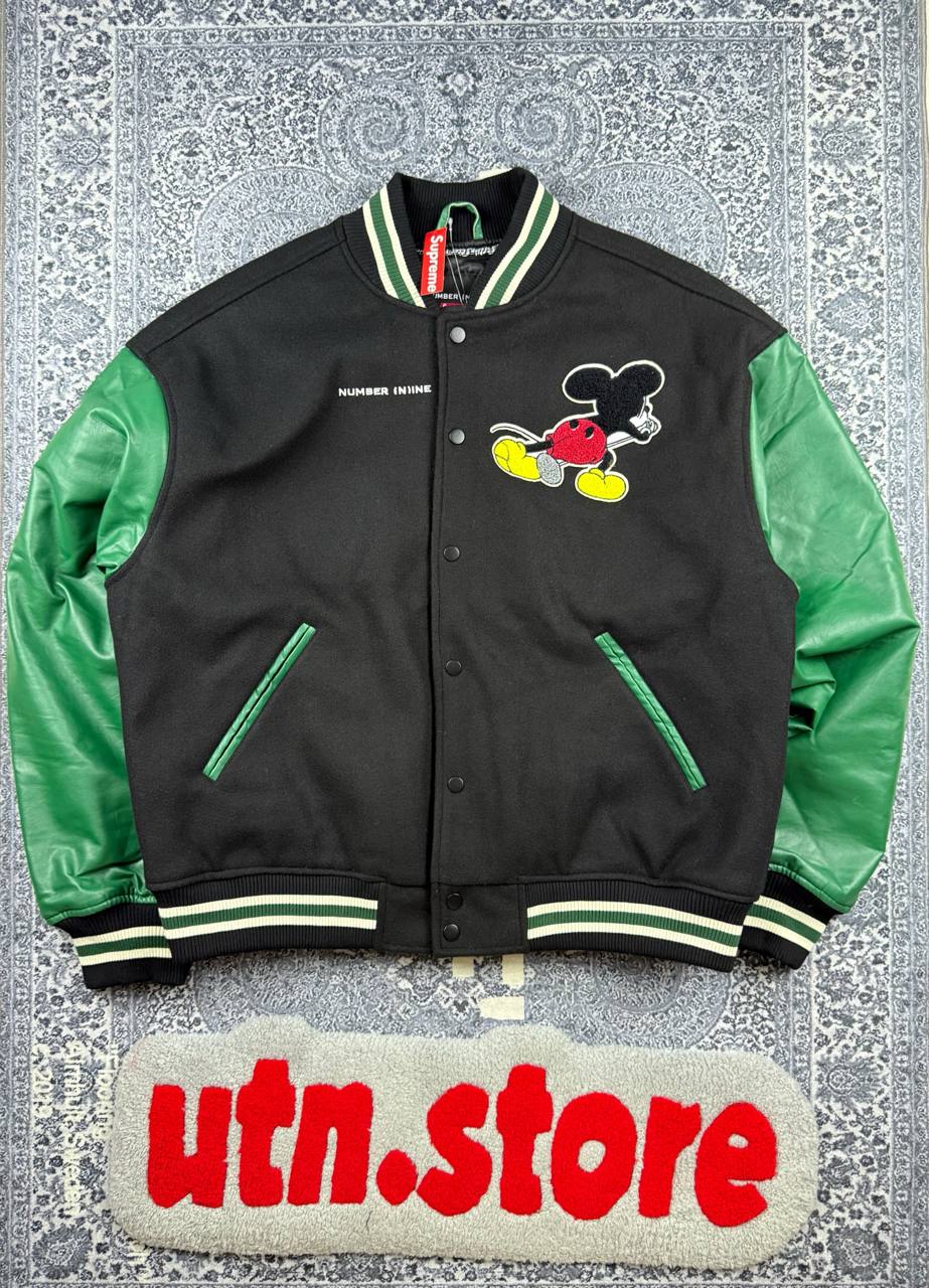 Куртка Supreme x Number (N)ine x Mickey Mouse Varsity Jacket