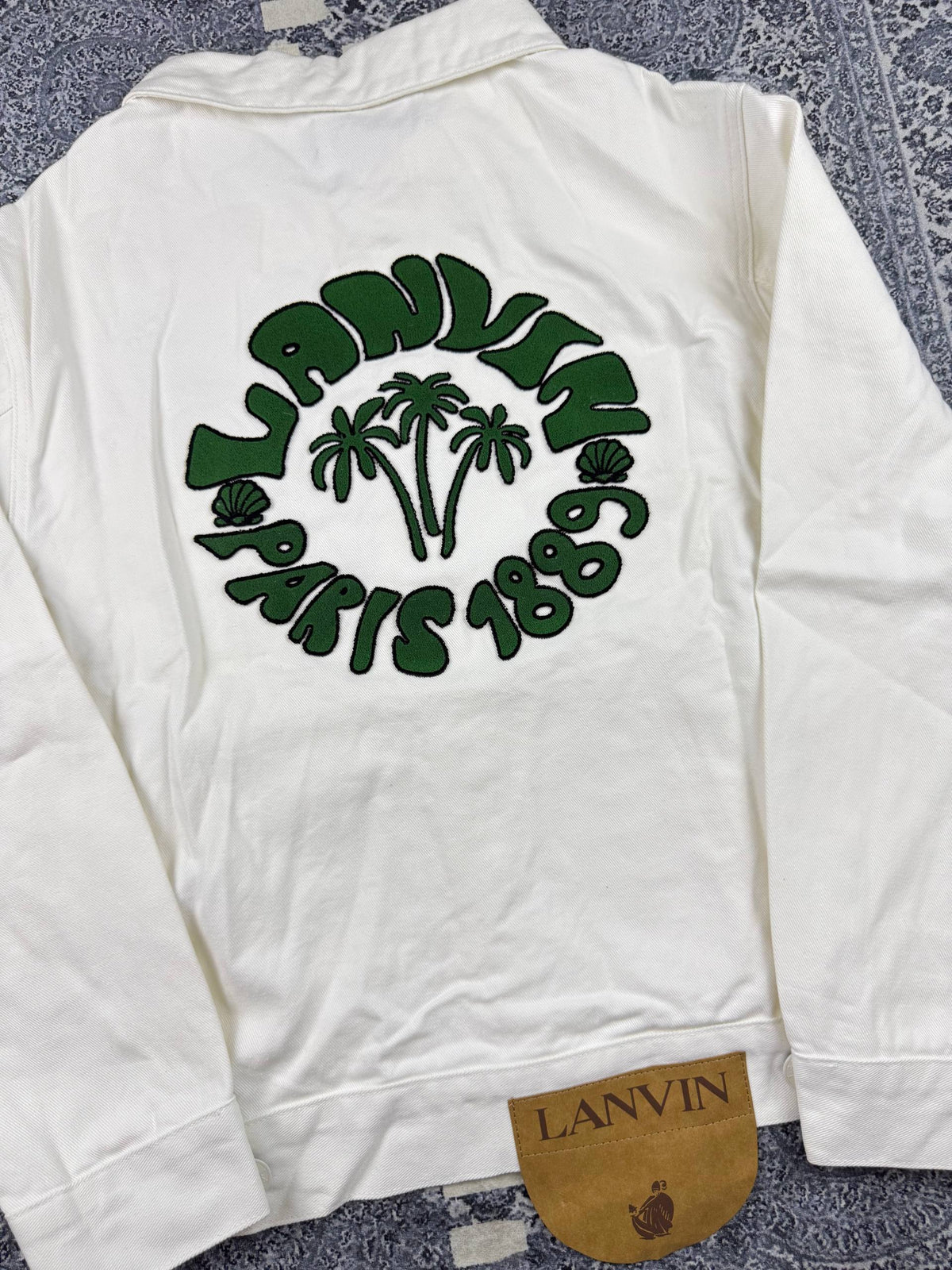 Куртка Lanvin Paris 1889 Palm Velvet Print Denim Jacket
